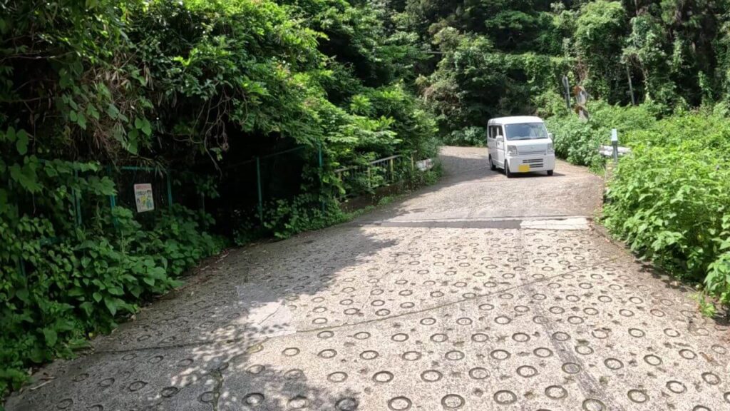 暗峠最大傾斜地点上